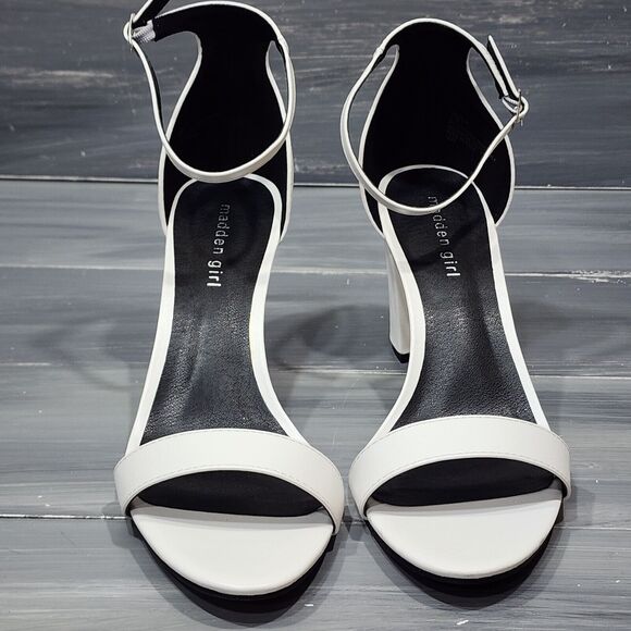 MADDEN GIRL Womens White‎ Beella Round Toe Block Heel Heeled Sandal 11 M - Picture 6 of 11